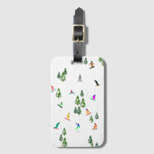Freeride Snowboarder Snowboarding Illustration    Luggage Tag