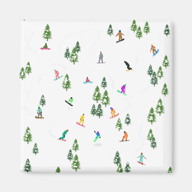 Freeride Snowboarder Snowboarding Illustration  Magnet (Front)