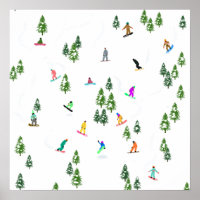 Freeride Snowboarder Snowboarding Illustration 