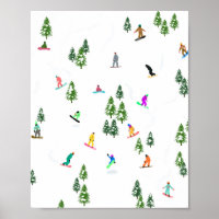 Freeride Snowboarder Snowboarding Illustration  