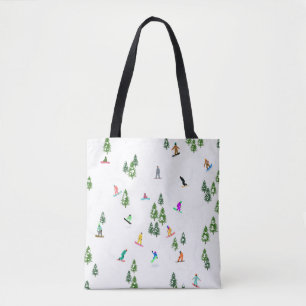 Freeride Snowboarder Snowboarding Illustration    Tote Bag