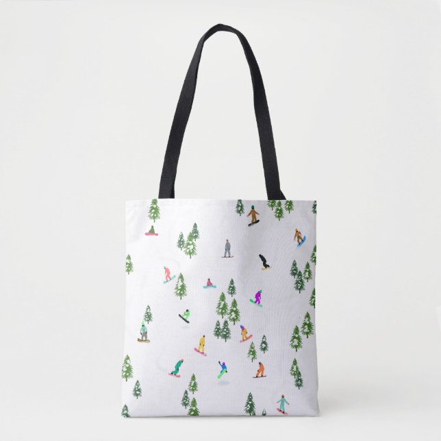 Freeride Snowboarder Snowboarding Illustration    Tote Bag (Front)