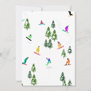 Freeride Snowboarders Snowboarding Xmas  Invitation