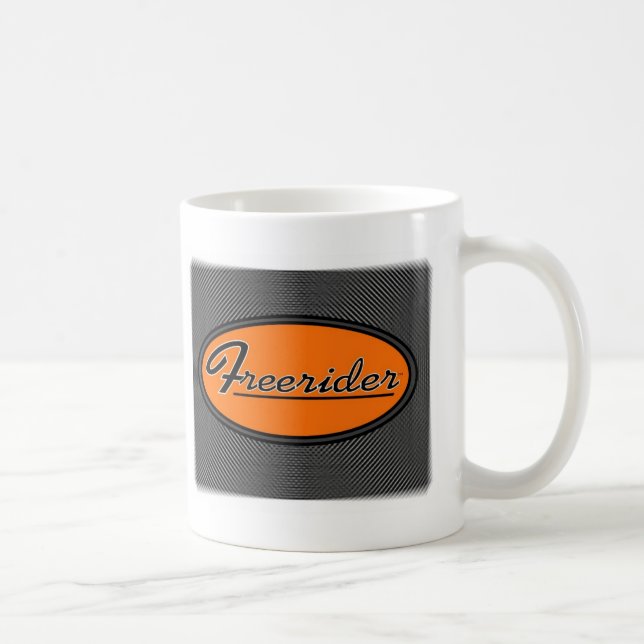 FREERIDER Orange on Chrome Coffee Mug (Right)