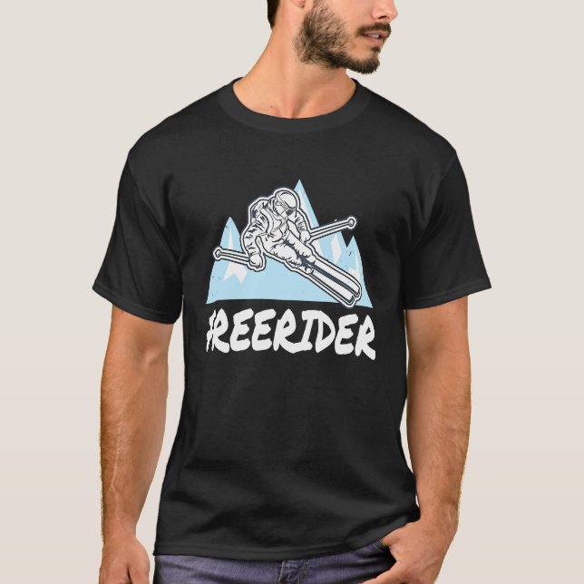 Freerider Powder Skiing Freeriding T-Shirt (Front)