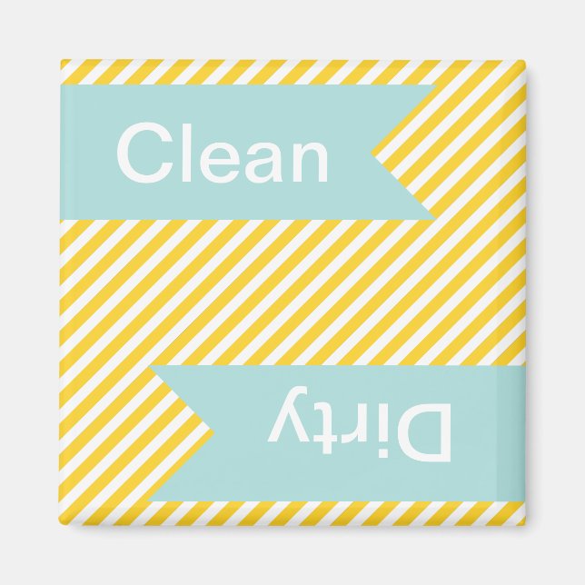 Freesia Striped Clean - Dirty Dishwasher Magnets (Front)