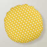 Freesia & White Polka Dot Round Pillows<br><div class="desc">Simple and elegant,  this Freesia & White Polka Dot Pattern Round Pillow is the perfect accent to your living room,  den or bedroom.  Mix and match the colours in every room in your house.</div>