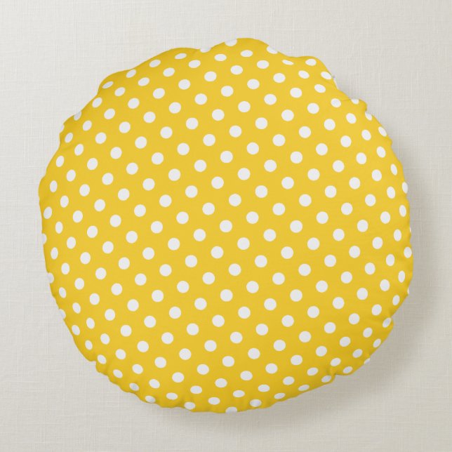 Freesia & White Polka Dot Round Pillows (Back)