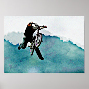 Freestyle BMX Bicycle Stunt Poster