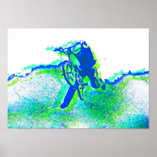 Freestyle BMX Rider in Cool Pop Art Style Poster