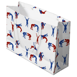 Freestyle Greco Roman Wrestling Pattern Large Gift Bag