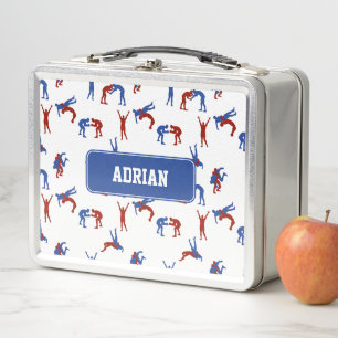 Freestyle Greco Roman Wrestling Pattern Metal Lunch Box