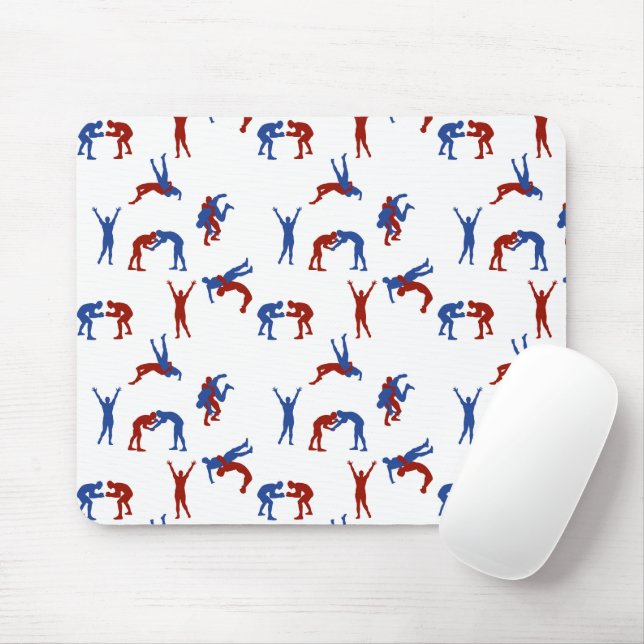 Freestyle Greco Roman Wrestling Pattern Mouse Mat (With Mouse)