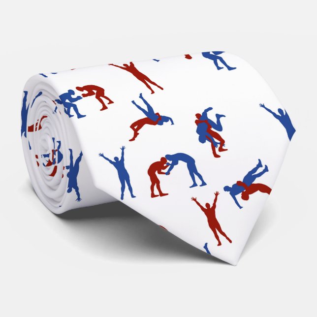 Freestyle Greco Roman Wrestling Pattern Tie (Rolled)