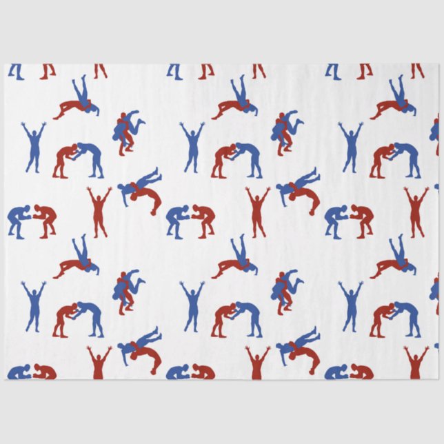 Freestyle Greco Roman Wrestling Pattern Tissue Paper (Front)