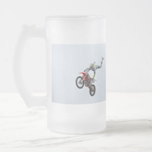 Freestyle Motocross Frosted Glass Beer Mug