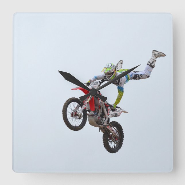 Freestyle Motocross Square Wall Clock (Front)