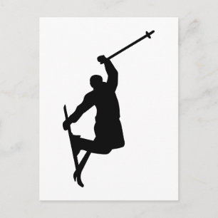 Freestyle ski jump postcard