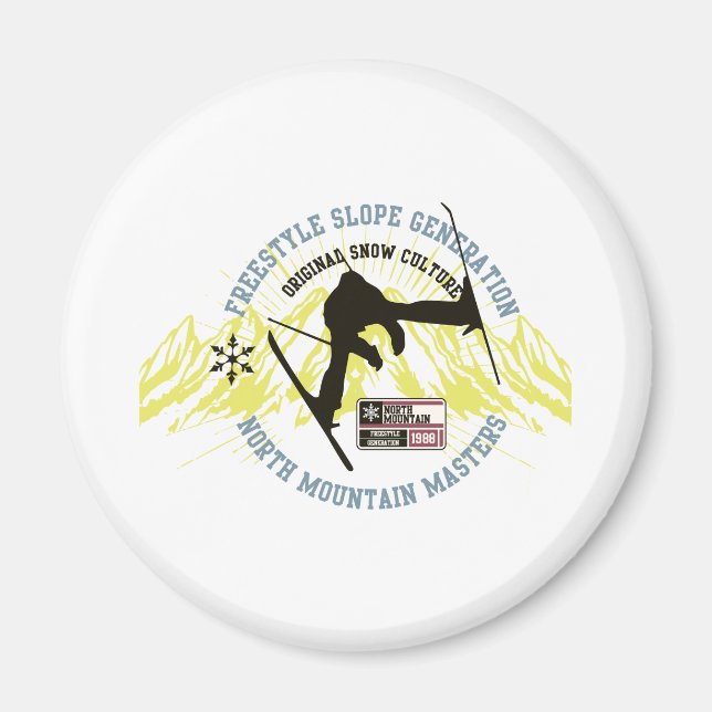 Freestyle Ski Magnet (Front)