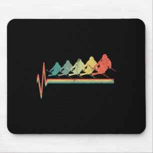 Freestyle Ski Skiing Skier Heartbeat Retro Funny G Mouse Mat