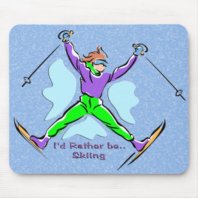 Freestyle Skier Mouse Mat (Front)