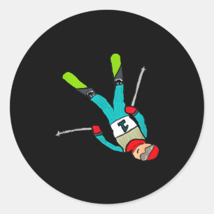 Freestyle skiing  classic round sticker