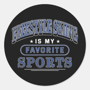 Freestyle Skiing Is My Favourite Sport Winter Spor Classic Round Sticker