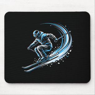 Freestyle skiing skier action winter sports art  mouse mat