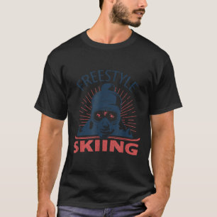 Freestyle Skiing Skii Googles Skull Art _1  T-Shirt