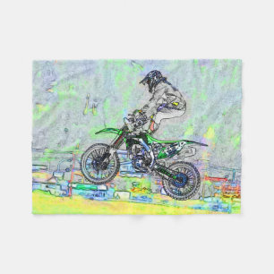 Freestyle Stuntman- Motocross Rider Fleece Blanket