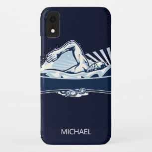 Freestyle Swimmer Personalised Name   Sport iPhone XR Case