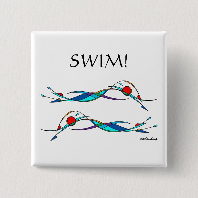 Freestyle Swimmers Duo Button (Front)