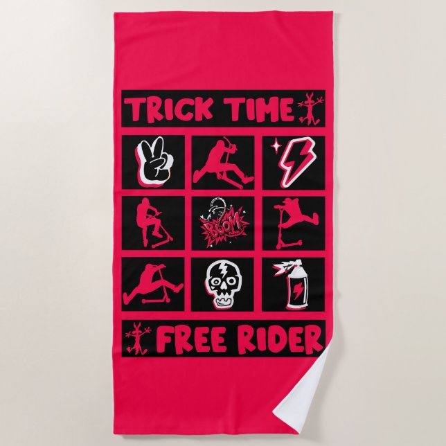 Freestyle Trick Scooter Beach Towel (Front)