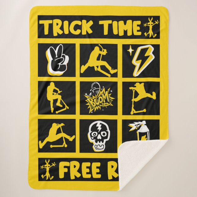 Freestyle Trick Scooter Sherpa Blanket (Front)