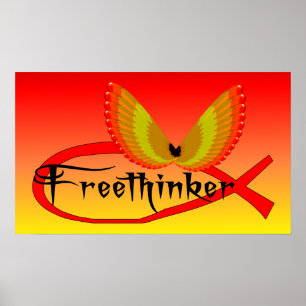 Freethinking Fish Symbol Poster