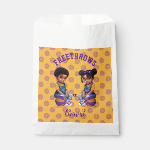 Freethrows or Bows Purple Gold Basketball Boy Girl Favour Bags