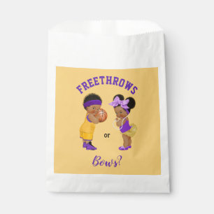 Freethrows or Bows Purple Gold Basketball Boy Girl Favour Bags