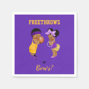 Freethrows or Bows Purple Gold Basketball Boy Girl Napkin