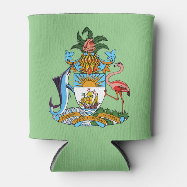 Freetown, Bahamas with Marlin & Ship (Eleuthera) Can Cooler (Front)