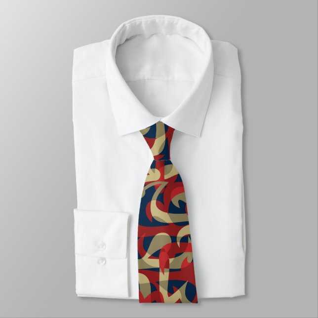 Freeway Abstract Retro Two-Side Print Tie (Tied)