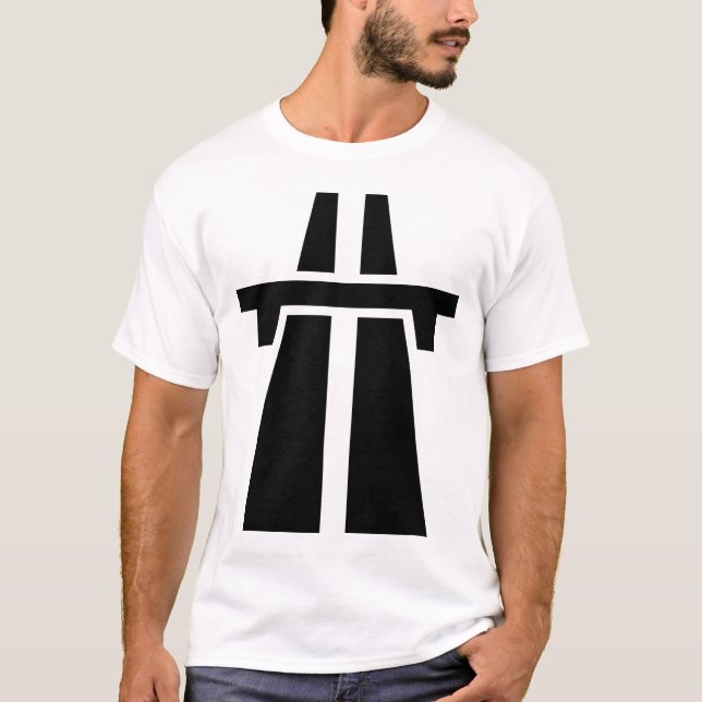 Freeway, Motorway, Autobahn - Black T-Shirt (Front)