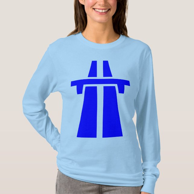 Freeway, Motorway, Autobahn - Blue T-Shirt (Front)