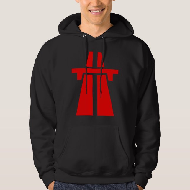 Freeway, Motorway, Autobahn - Red Hoodie (Front)