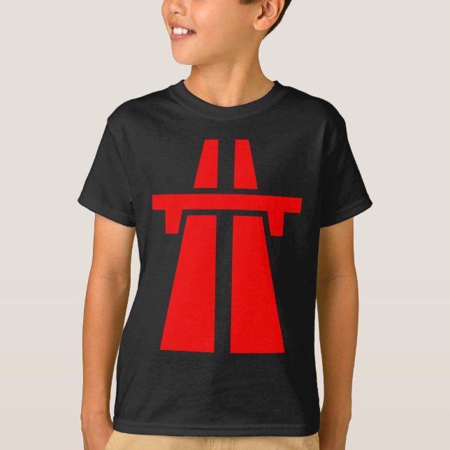 Freeway, Motorway, Autobahn - Red T-Shirt (Front)