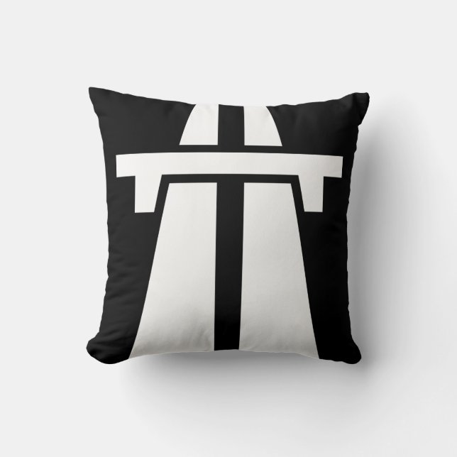 Freeway, Motorway, Autobahn - White Cushion (Front)