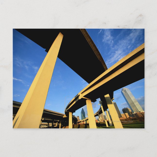 Freeway Overpass in Dallas Postcard (Front)