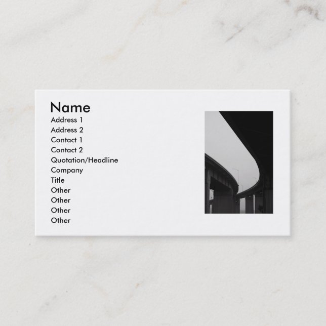 Freeway Ramps in a Fog Business Card (Front)