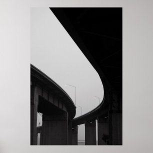 Freeway Ramps in a Fog Poster,Print Poster