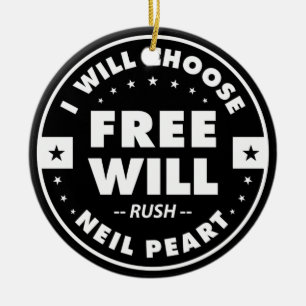 Freewill, motivational quote ceramic tree decoration