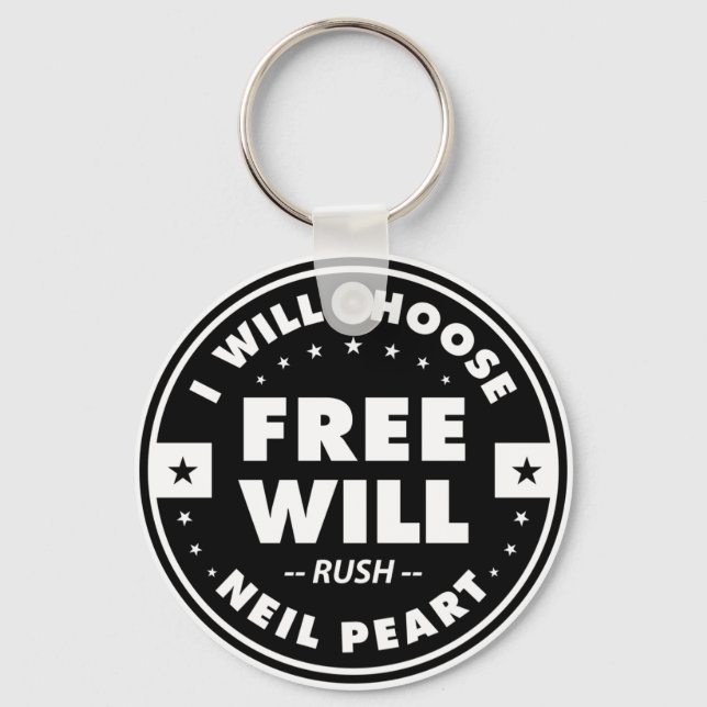 Freewill, motivational quote key ring (Front)